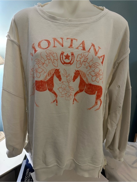 Free People Tops - Free People Montana Graphic Sweatshirt Small *Note